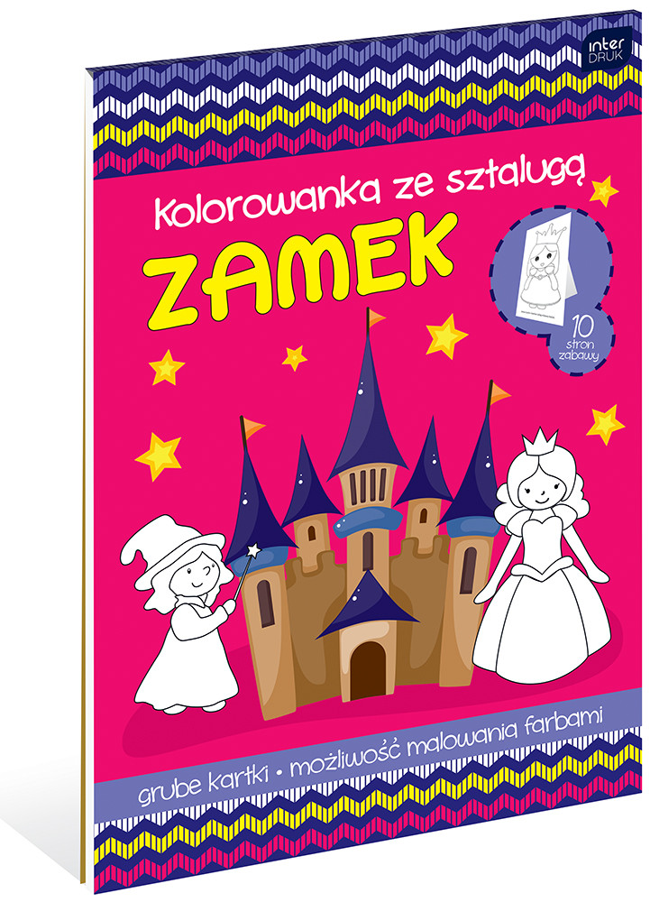 Kolorowanka A4 ze sztalugą Zamek/ Zabawki/ Kosmos/ Wodny świat/ Farma/ Literki/ Dżungla/ Owady mix 8 wzorów (5481) Interdruk